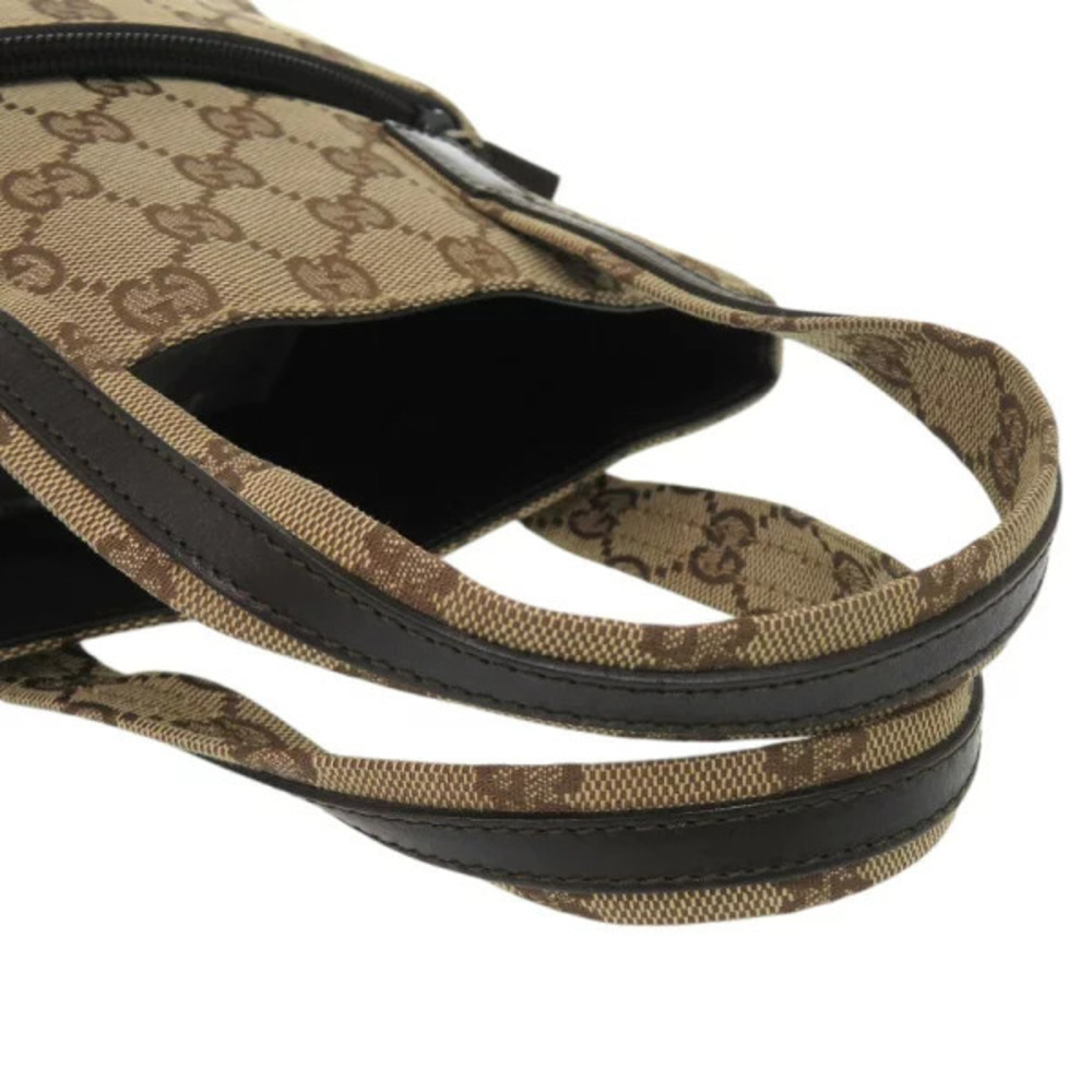Gucci GG handbag tote shoulder bag brown beige monogram leather - Picture 4 of 6